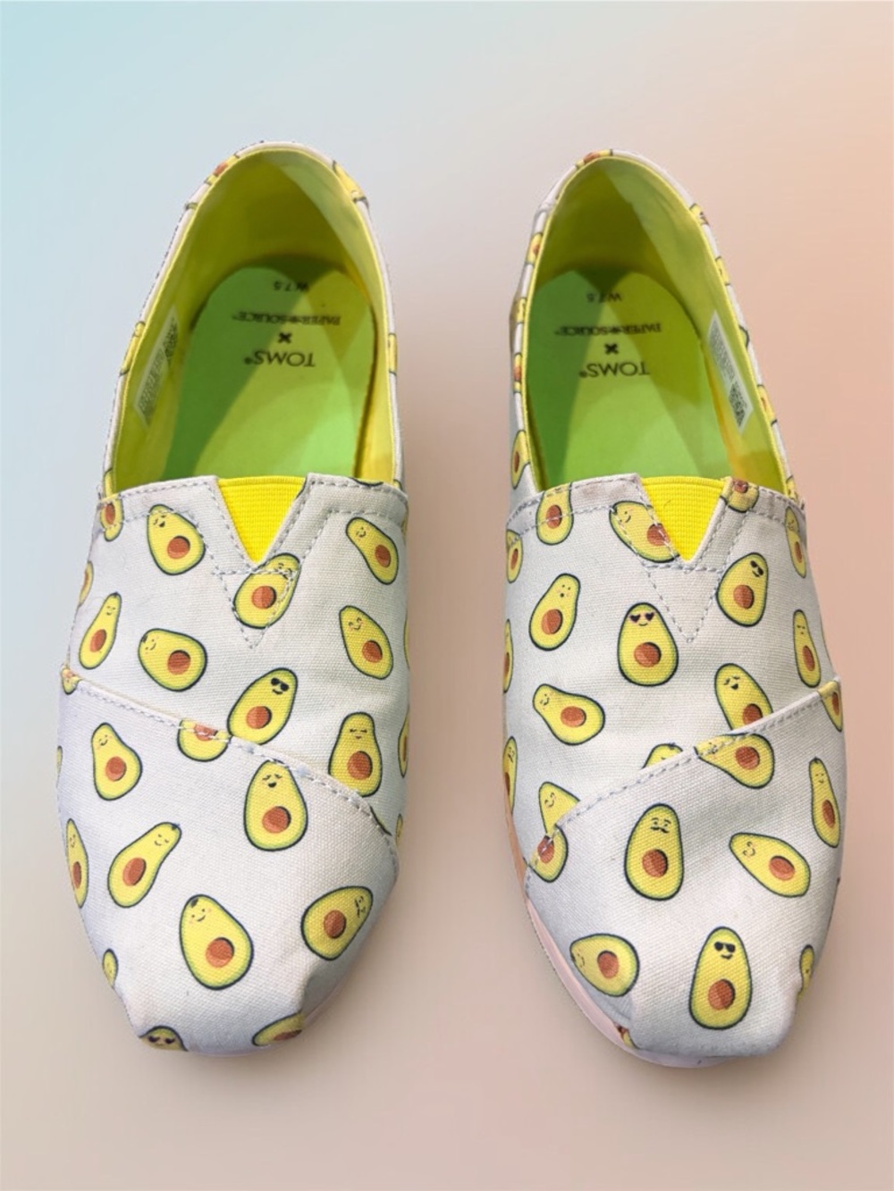 Tom’s X Paper Source Funky Avocado Novelty Print Canvas Sneaker